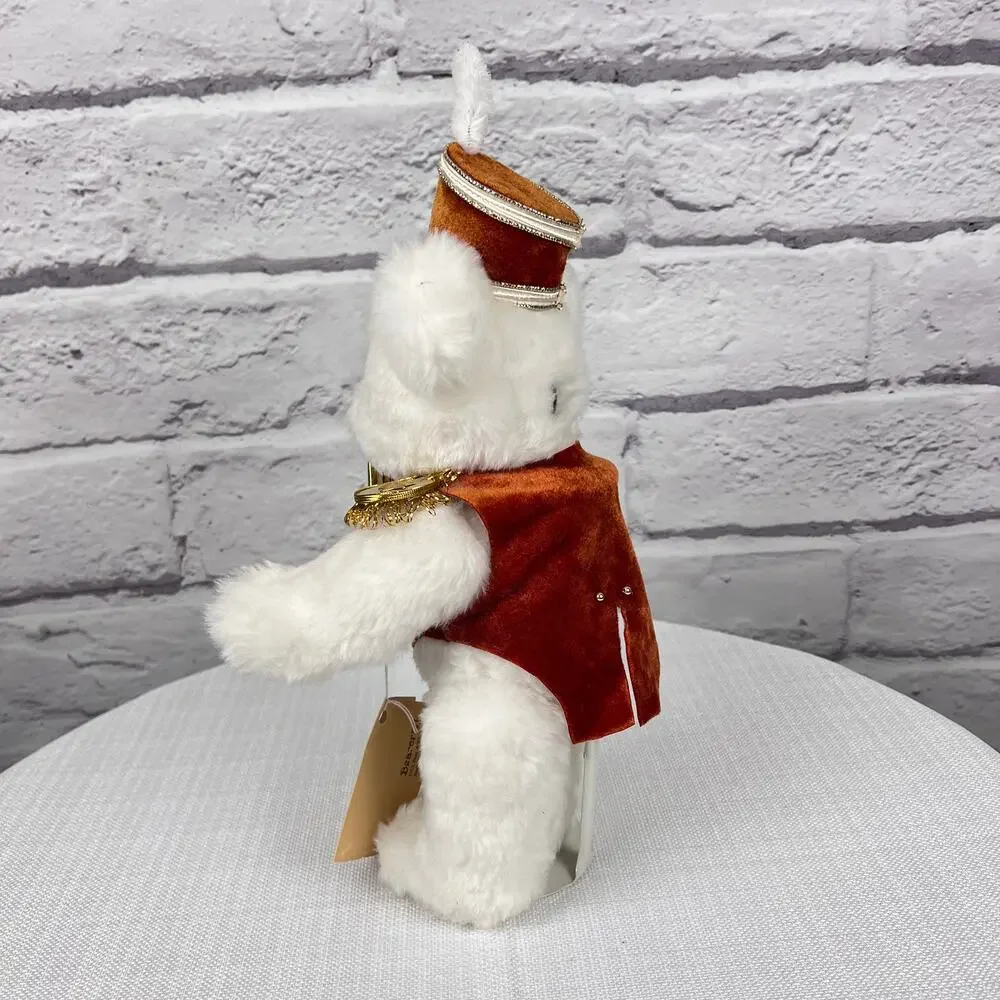 Bearcraft Joyce Ann Haughey White Bear‎ USA Band Horn Trumpet Jointed Plush 13